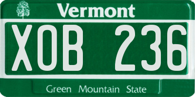 VT license plate XOB236