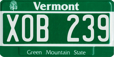 VT license plate XOB239