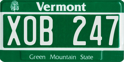 VT license plate XOB247
