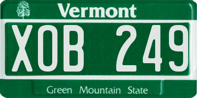 VT license plate XOB249
