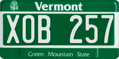 VT license plate XOB257