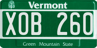 VT license plate XOB260