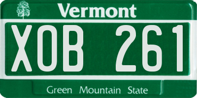 VT license plate XOB261