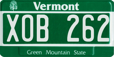 VT license plate XOB262