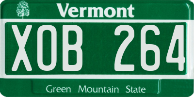 VT license plate XOB264
