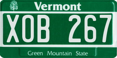 VT license plate XOB267