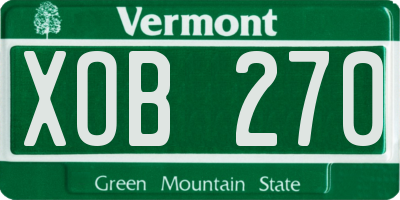 VT license plate XOB270