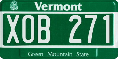 VT license plate XOB271