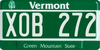 VT license plate XOB272