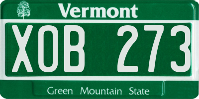 VT license plate XOB273