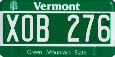 VT license plate XOB276