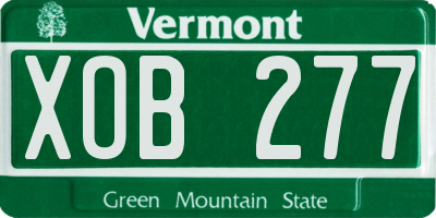 VT license plate XOB277