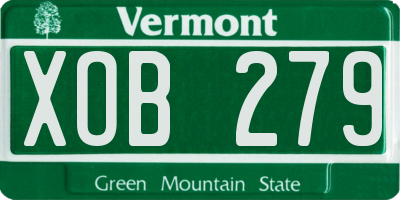 VT license plate XOB279