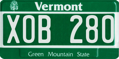 VT license plate XOB280