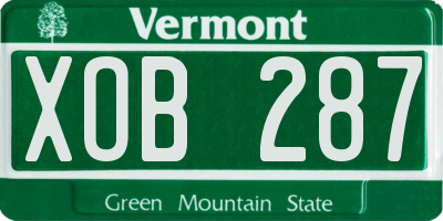 VT license plate XOB287