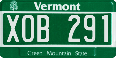 VT license plate XOB291