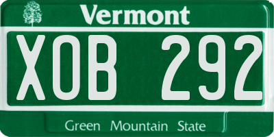 VT license plate XOB292