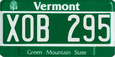 VT license plate XOB295