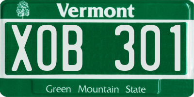 VT license plate XOB301