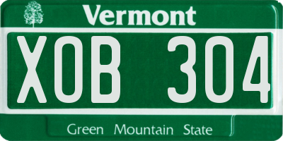 VT license plate XOB304