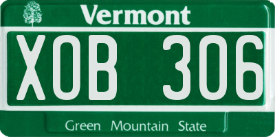 VT license plate XOB306