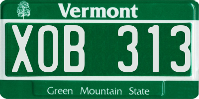 VT license plate XOB313