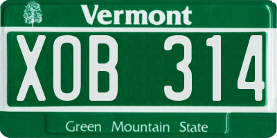 VT license plate XOB314