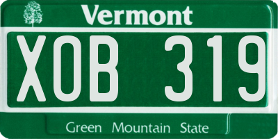 VT license plate XOB319