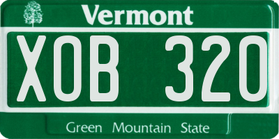 VT license plate XOB320