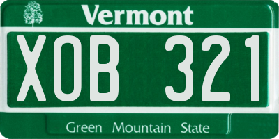 VT license plate XOB321