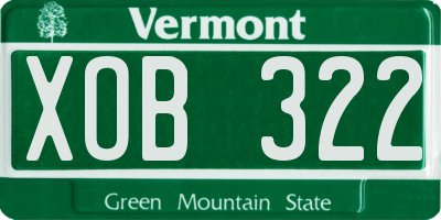 VT license plate XOB322