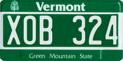 VT license plate XOB324