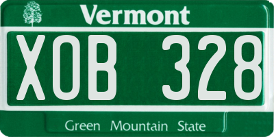 VT license plate XOB328