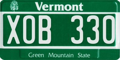 VT license plate XOB330