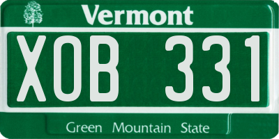 VT license plate XOB331