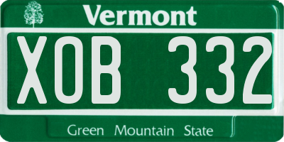 VT license plate XOB332