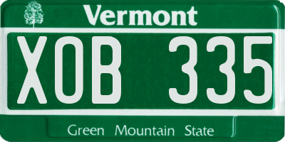 VT license plate XOB335