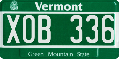 VT license plate XOB336