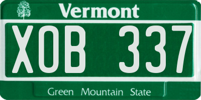 VT license plate XOB337