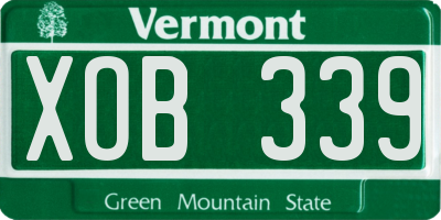 VT license plate XOB339