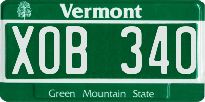 VT license plate XOB340