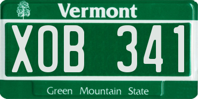 VT license plate XOB341