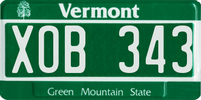VT license plate XOB343