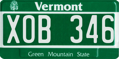 VT license plate XOB346
