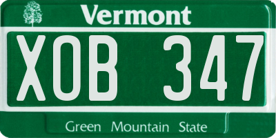 VT license plate XOB347
