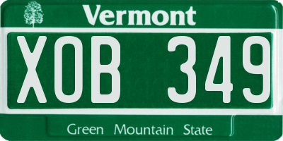 VT license plate XOB349