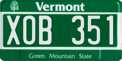 VT license plate XOB351