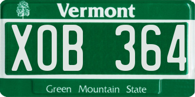 VT license plate XOB364