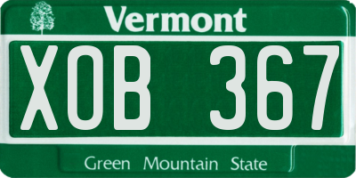 VT license plate XOB367