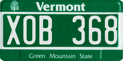 VT license plate XOB368